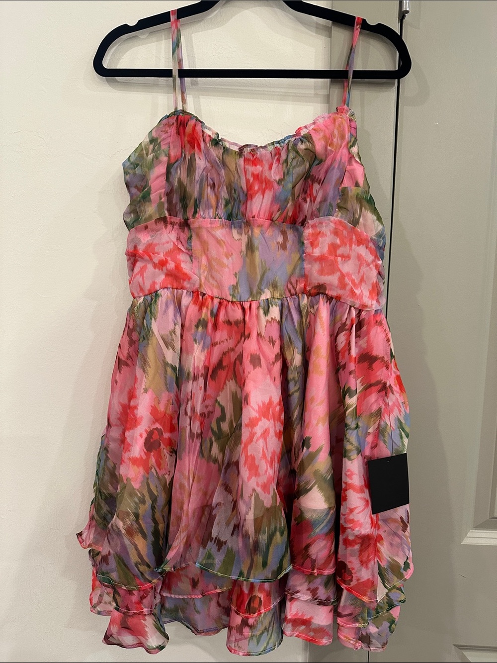 NWT Lulus Floral Pink Multicolor Ruffle Sundress